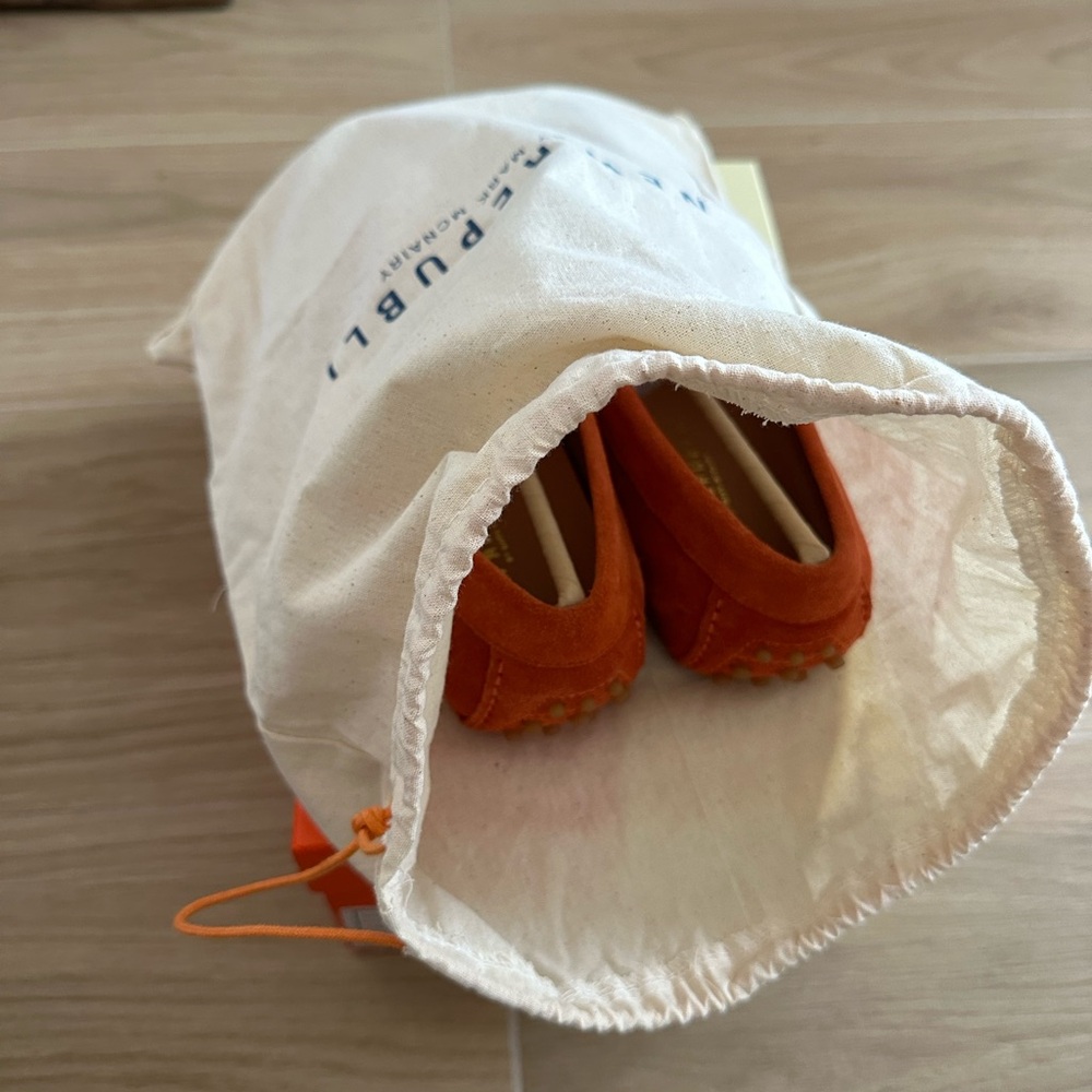 Vibrant Orange Men's Suede Loafers - Picture 8 of 8